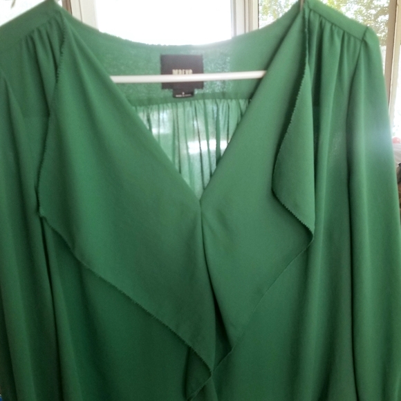 Maeve by Anthropologie Green Ruffle Blouse - Size 8 - Picture 16 of 16